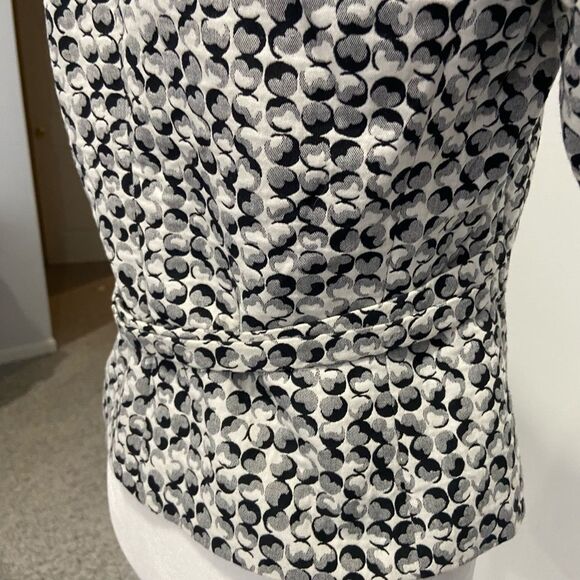 Akris Punto Black and White Abstract Print Lined Blazer Size 6 - Picture 10 of 16